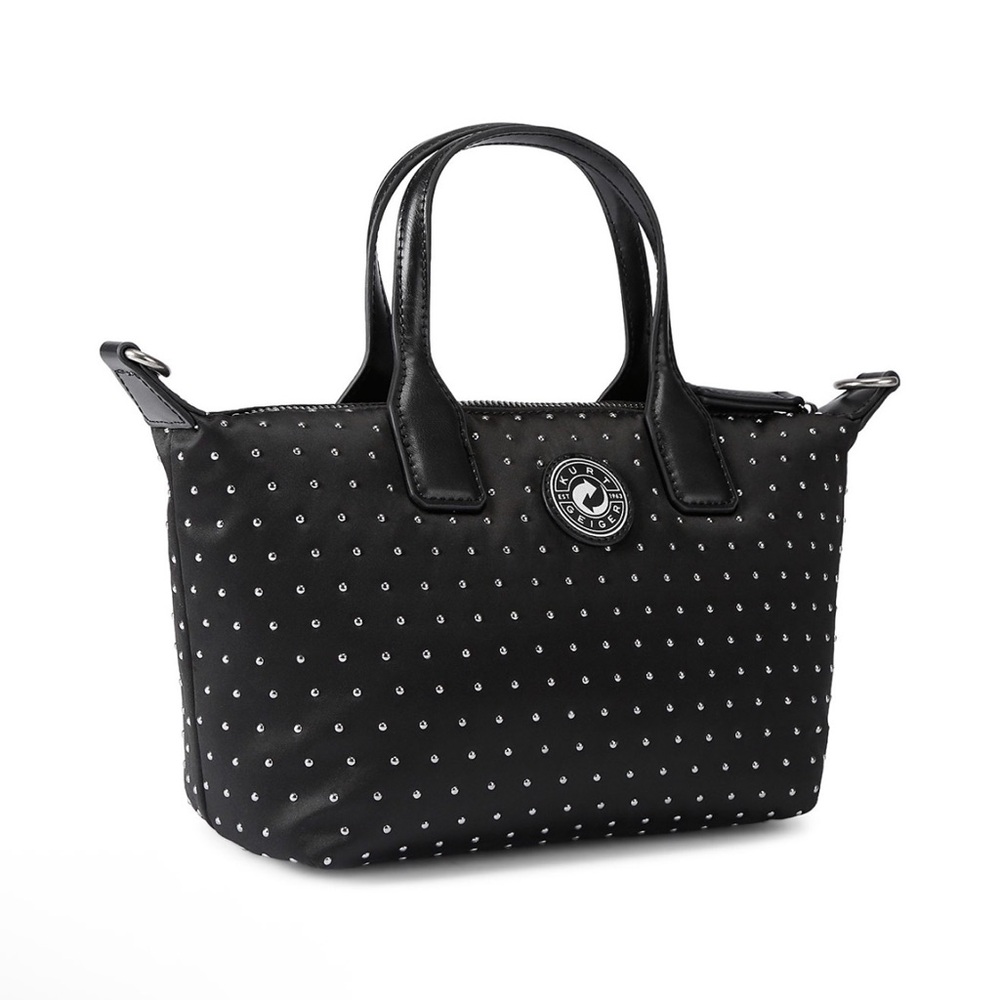Kurt Geiger Black Studded Women's Top-Handle Tote Bag - Picture 2 of 6